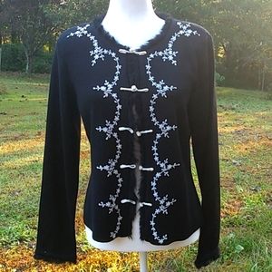 Adrianna Papéll Embroidered Cardigan